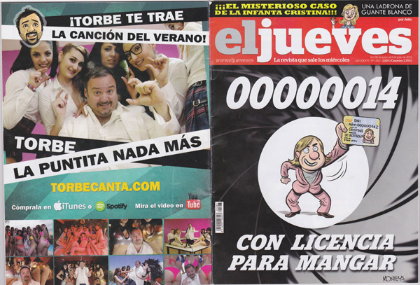 "La Puntita Nada Mas" en la contraportada de la revista El Jueves!