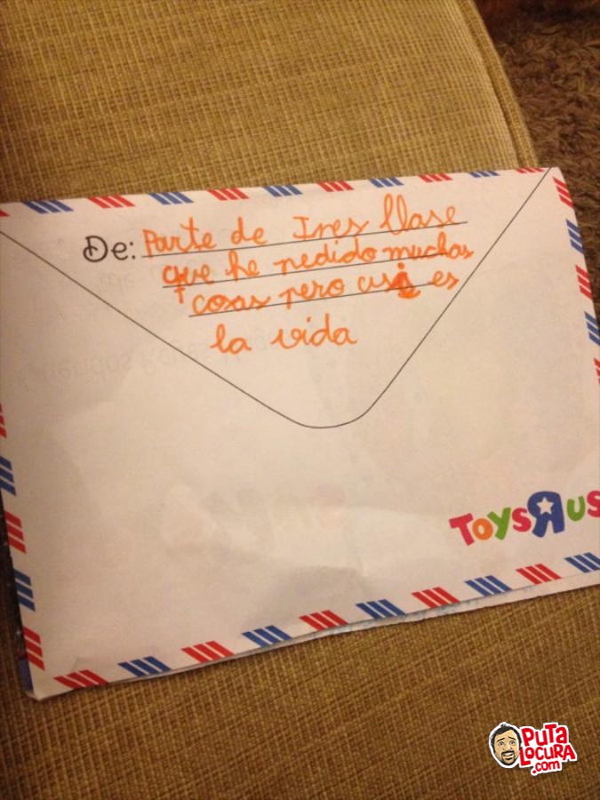 Carta de los Reyes Magos de mi sobrina Ines
